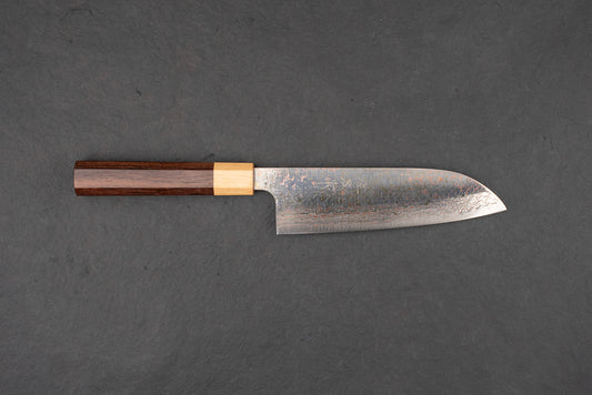 Takeshi Saji VG10 Rainbow Damascus Wa Santoku 165mm