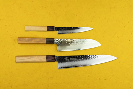 Sakai Takayuki VG10 33 Layer Damascus 3 Piece Knife Set