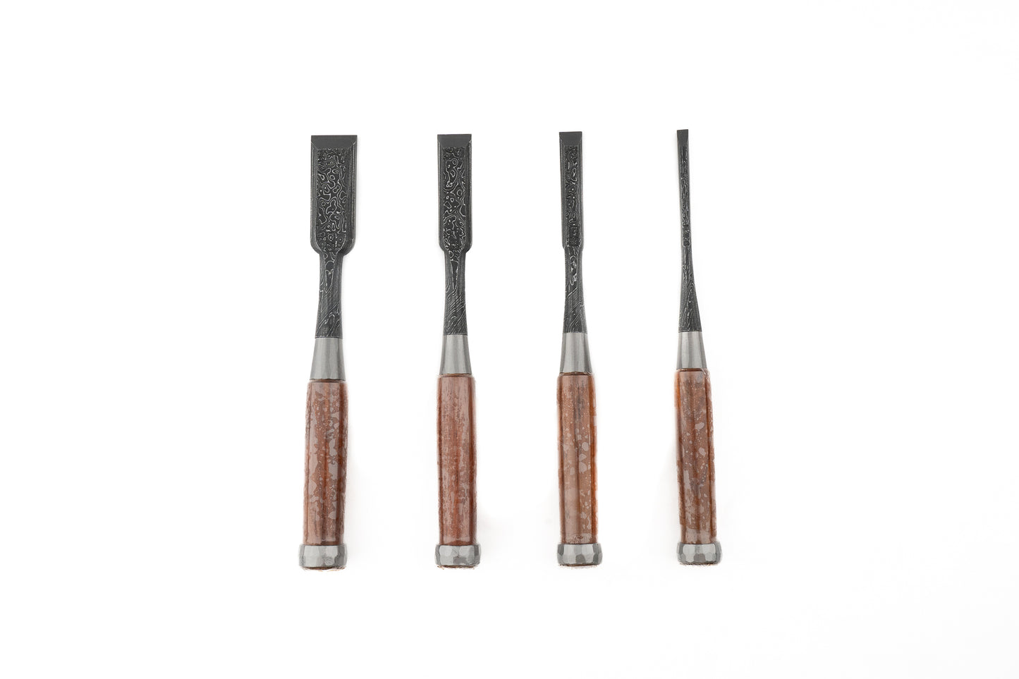 Tasai Mokume Damascus 4pc Chisel Set 6mm, 12mm, 18mm, 24mm