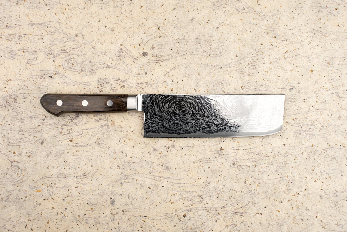 Tsunehisa Jukyu 拾玖 AUS10 Wave Damascus Western Nakiri 165mm