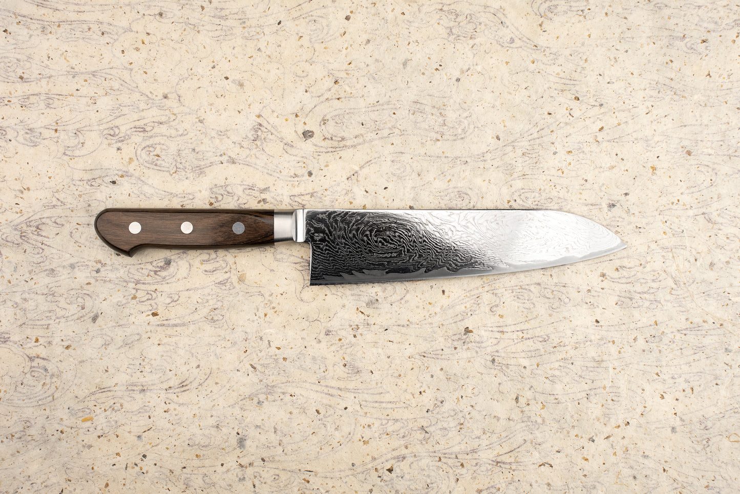 Tsunehisa Jukyu 拾玖 AUS10 Wave Damascus Western Santoku 180mm