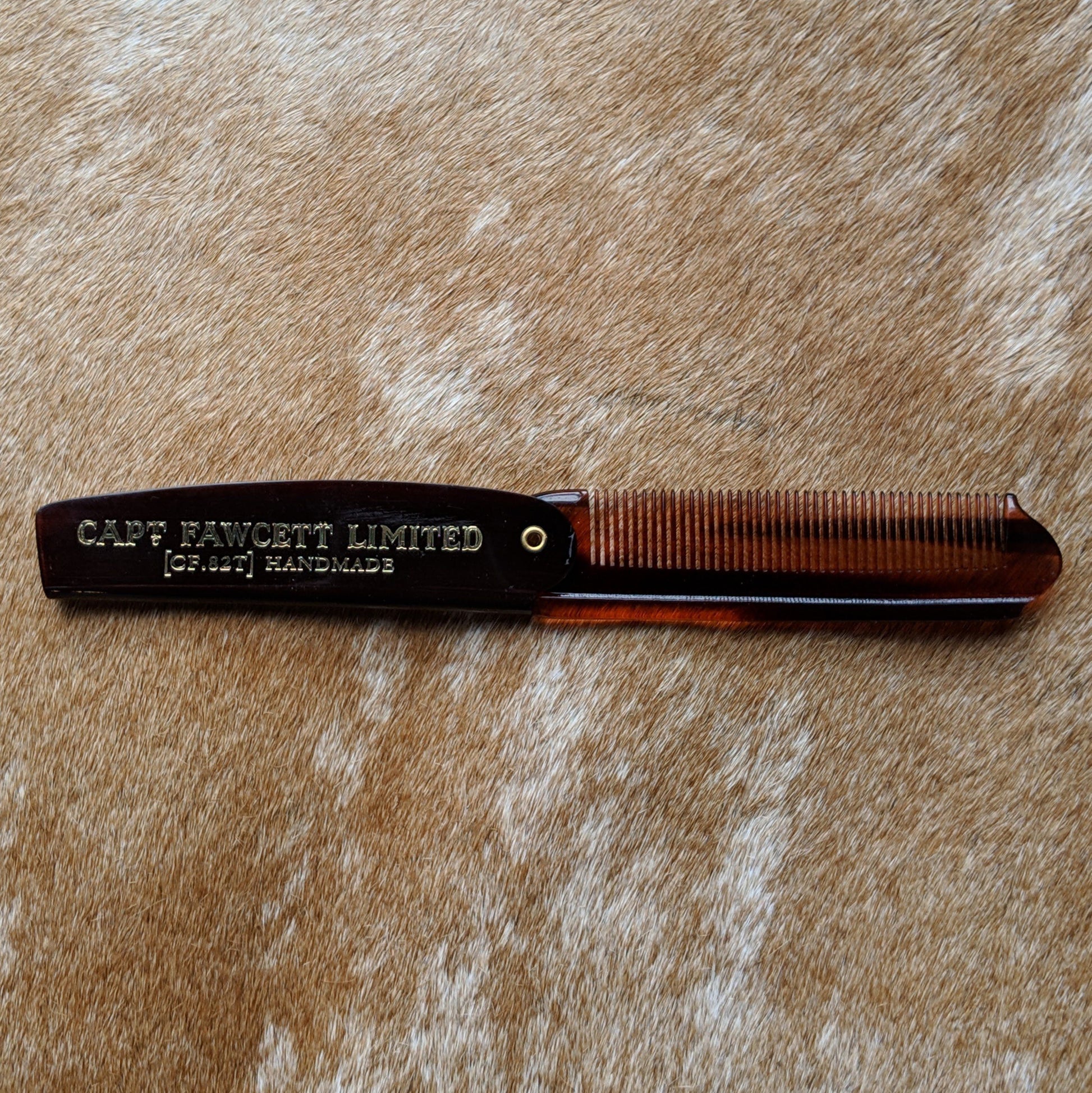 Captain Fawcett's Folding Pocket Beard Comb 193mm from Captain Fawcett