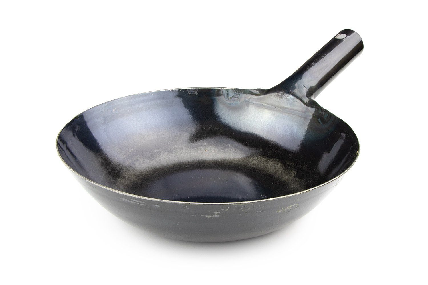 Yamada Uchidashi Hammered Steel Flat Bottom Wok