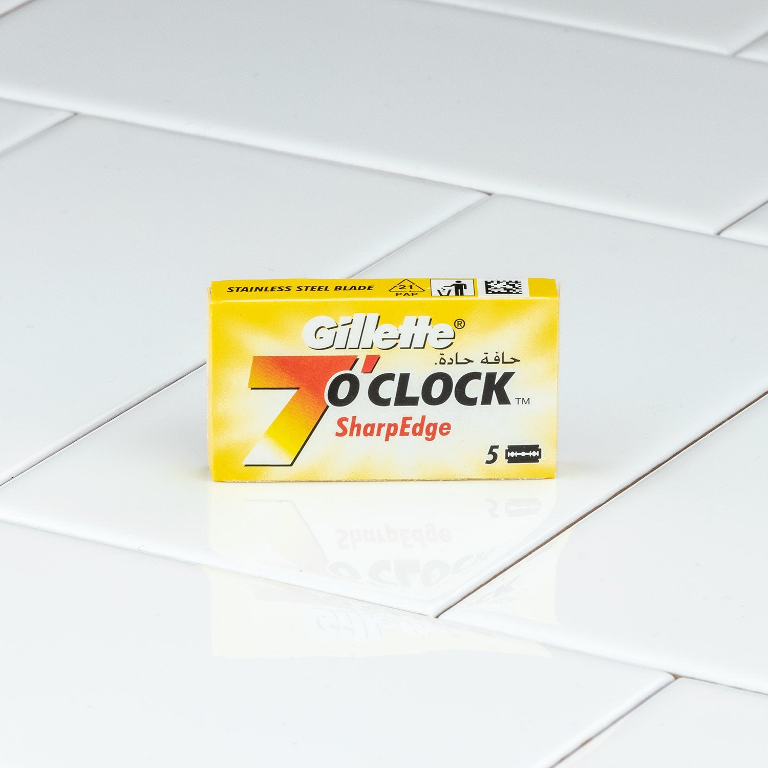 Gillette 7 O'Clock SharpEdge Yellow Double Edge Razor Blades, 5 Pack ...