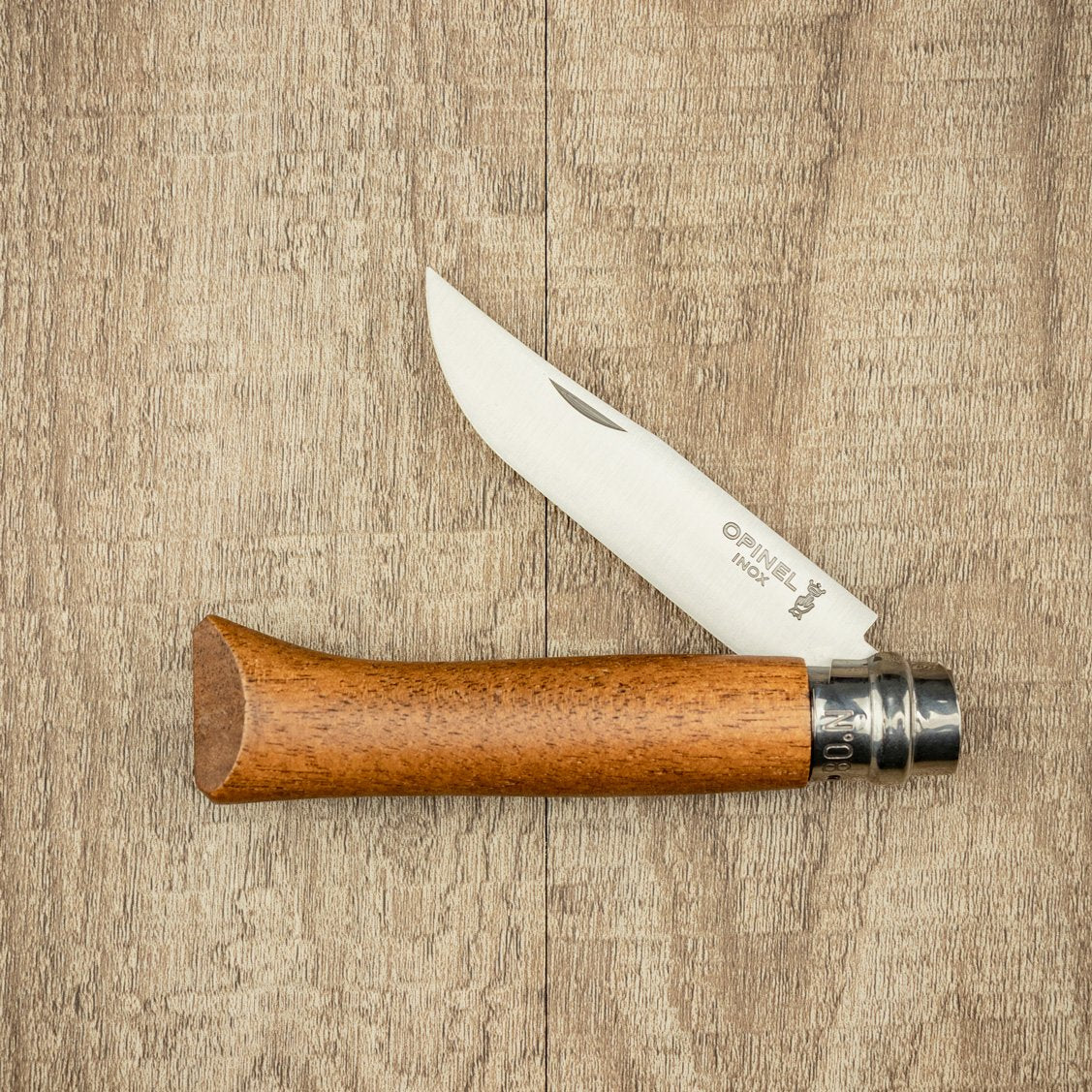 Opinel 8 folding knife inox walnut