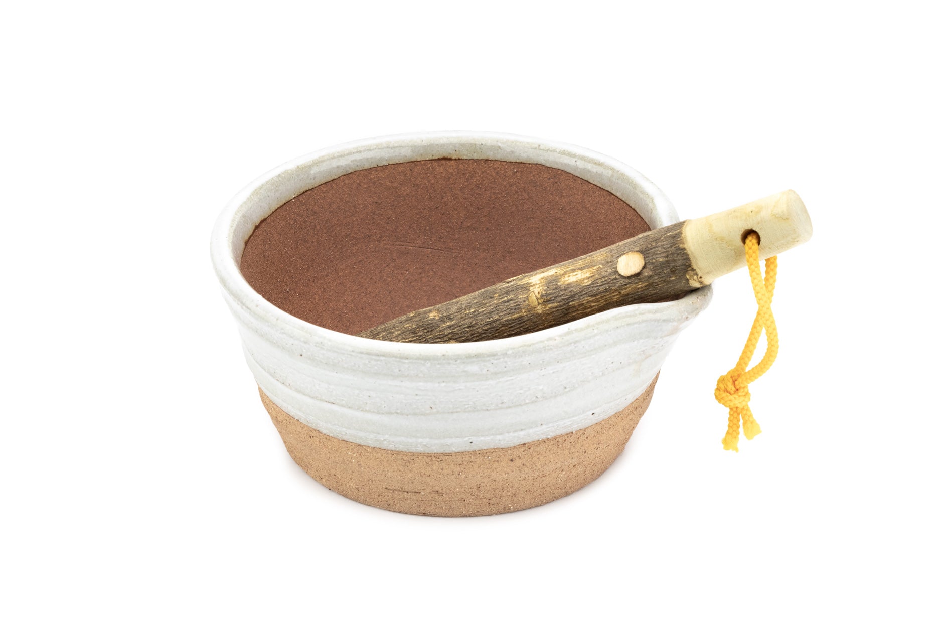 Santo Banko-yaki Suribachi Japanese Ceramic Mortar with a Pestle from Santo Banko