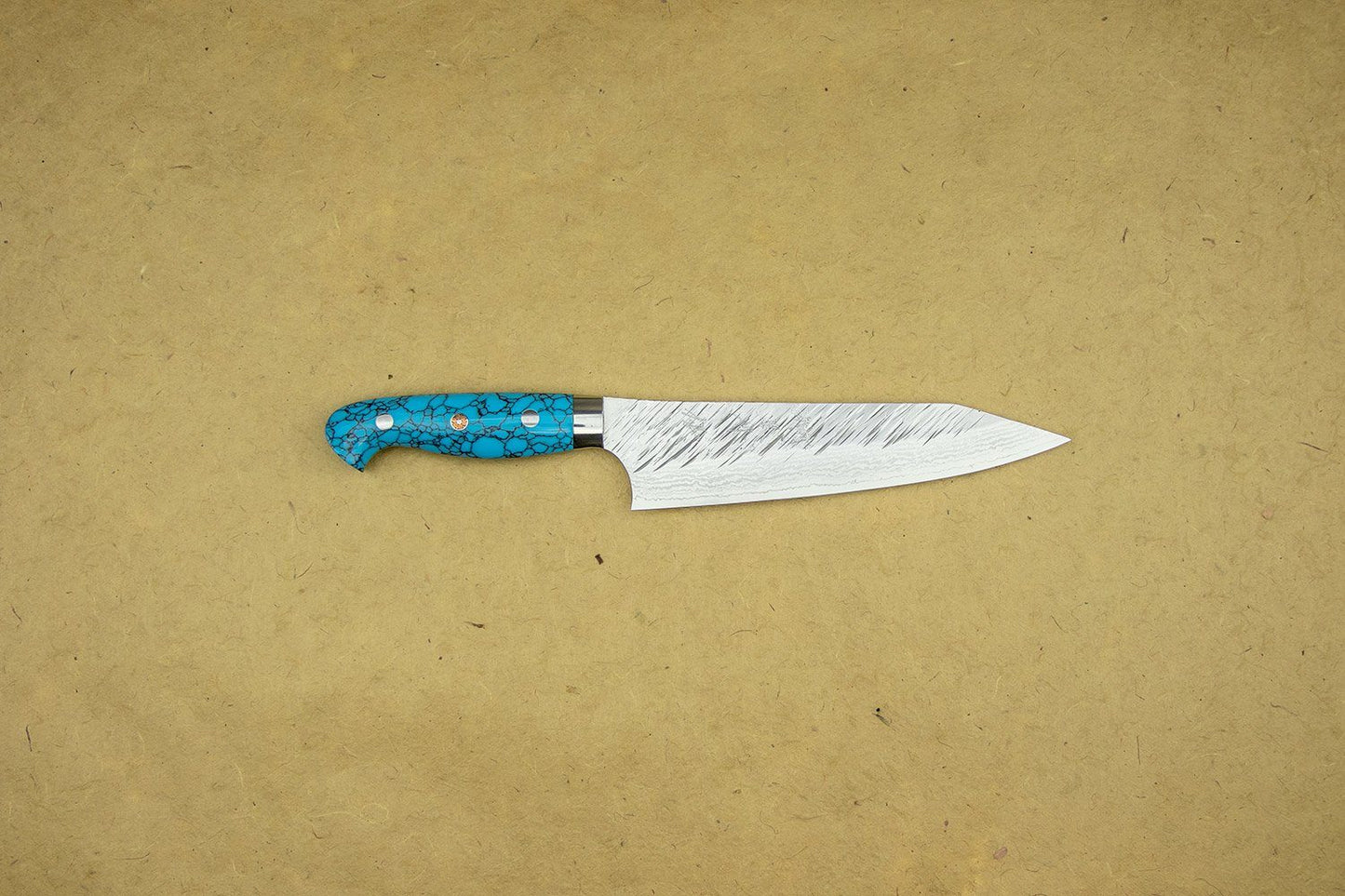 Yu Kurosaki SRS13 Damascus Turquoise Handle Santoku 165mm