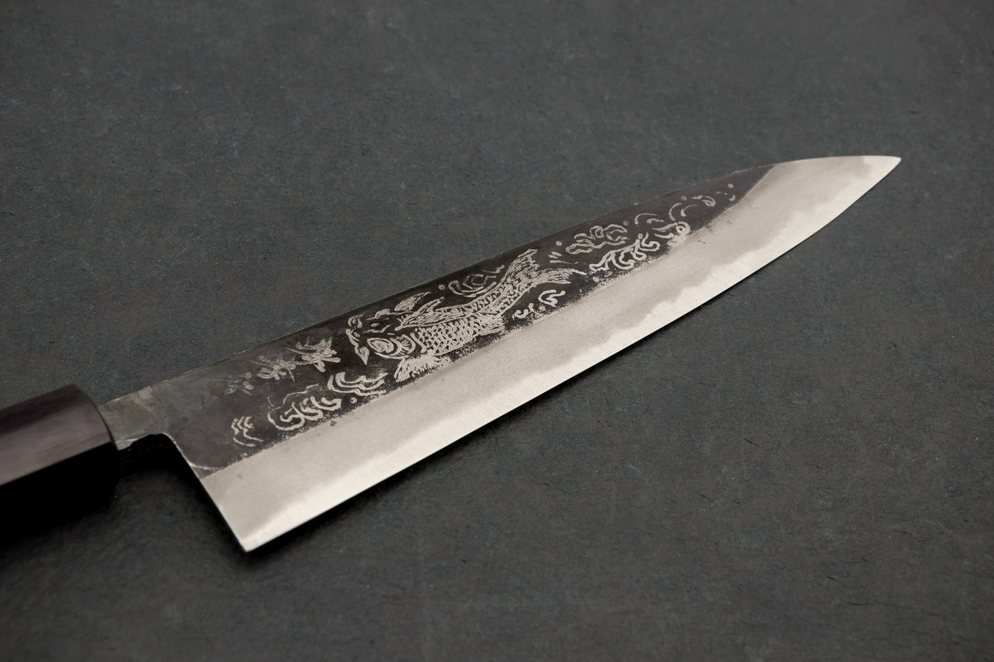 Sakai Takayuki Michiko Special Engraved Aogami Gyuto 210mm "Koi Carp"