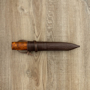 Helle Knives Saga Siglar 90mm Hunting Knife, Leather Sheath