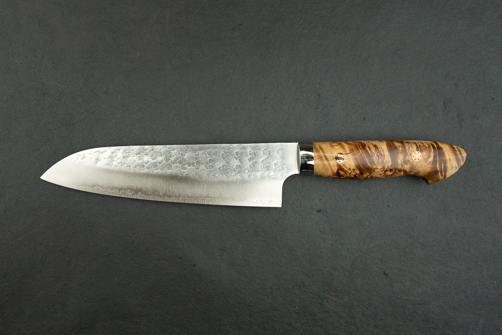 Yoshimi Kato SG2 Hishime Western Santoku 165mm