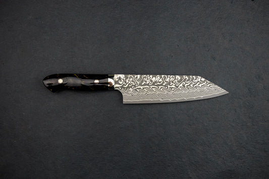 Yoshimi Kato SG2 Damascus Black Western Bunka 180mm