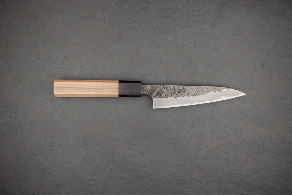 Kisuke Manaka Shirogami 2 Honwarikomi Kurouchi Tsuchime Petty 120mm from Manaka Hamono