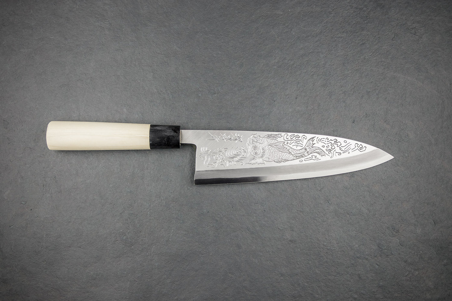 Sakai Takayuki Michiko Kubota Engraved Deba 240mm "Koi Carp"