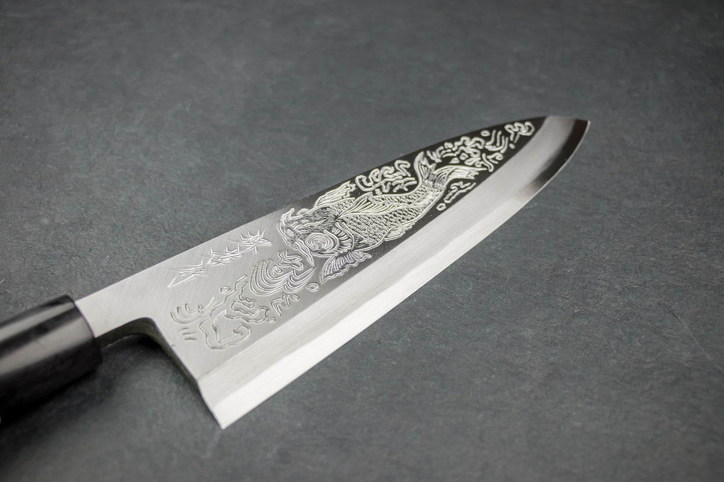 Sakai Takayuki Michiko Kubota Engraved Deba 240mm "Koi Carp"