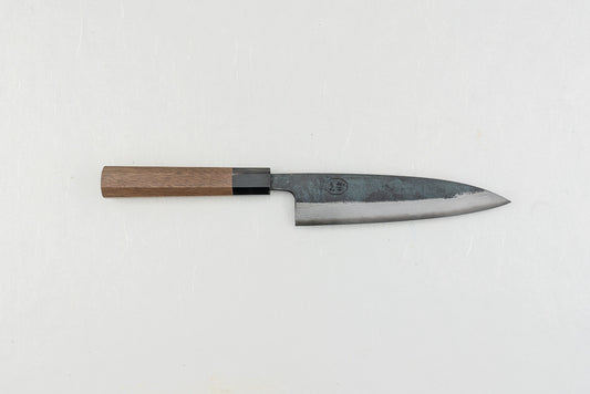 Hatsukokoro Kumokage Aogami Kurouchi Damascus Petty 150mm