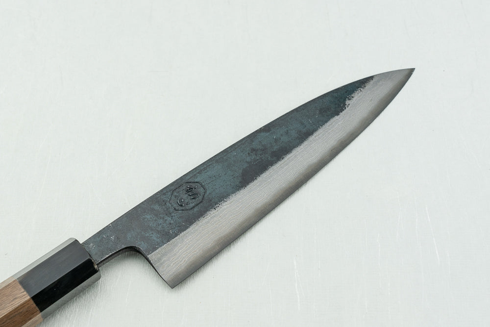 Hatsukokoro Kumokage Aogami Kurouchi Damascus Petty 150mm