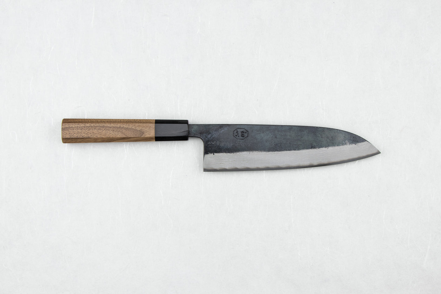 Hatsukokoro Kumokage Aogami Kurouchi Damascus Santoku 180mm