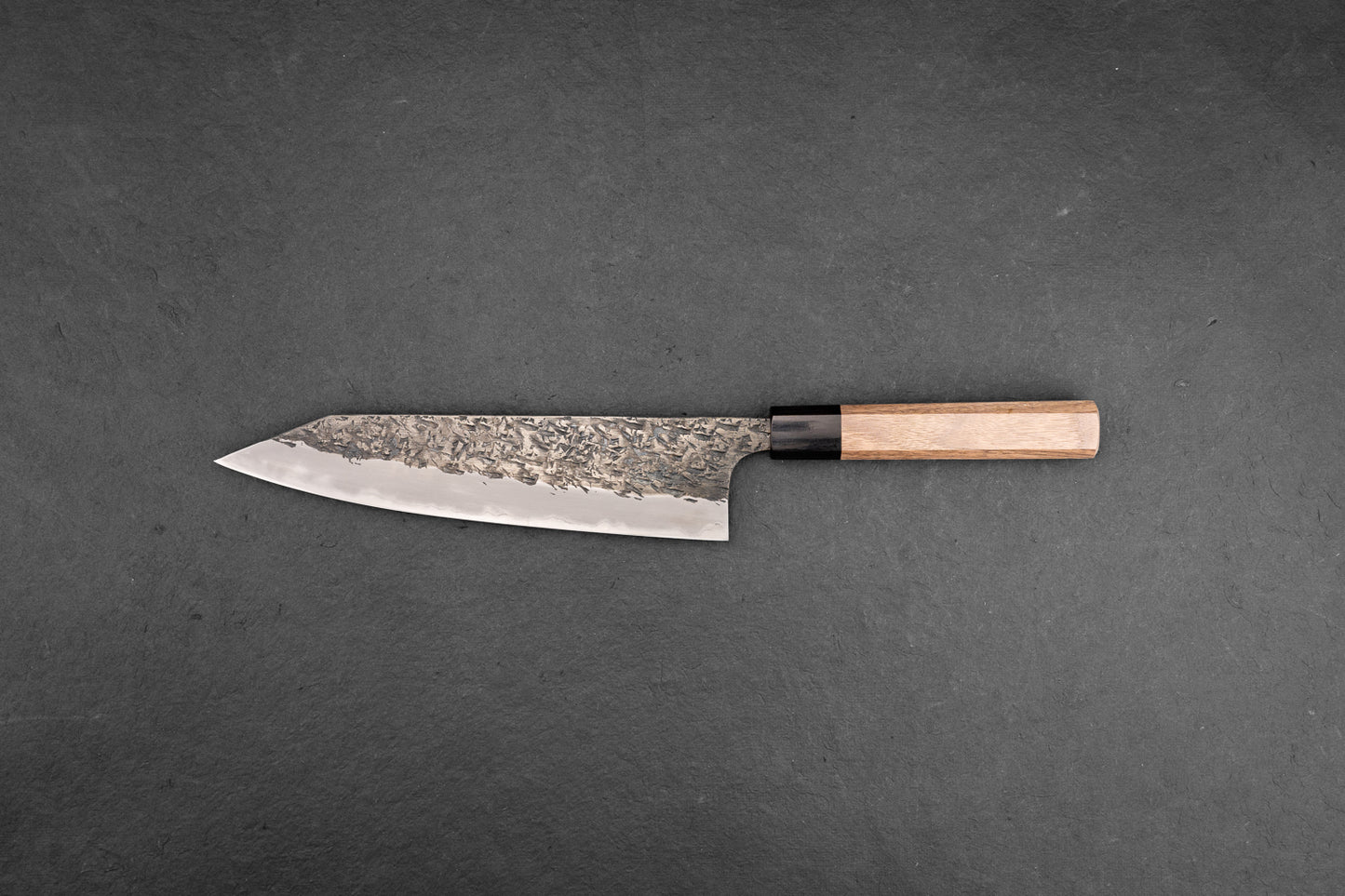 Kisuke Manaka Shirogami 2 Honwarikomi Kurouchi Tsuchime Kiritsuke Gyuto 210mm