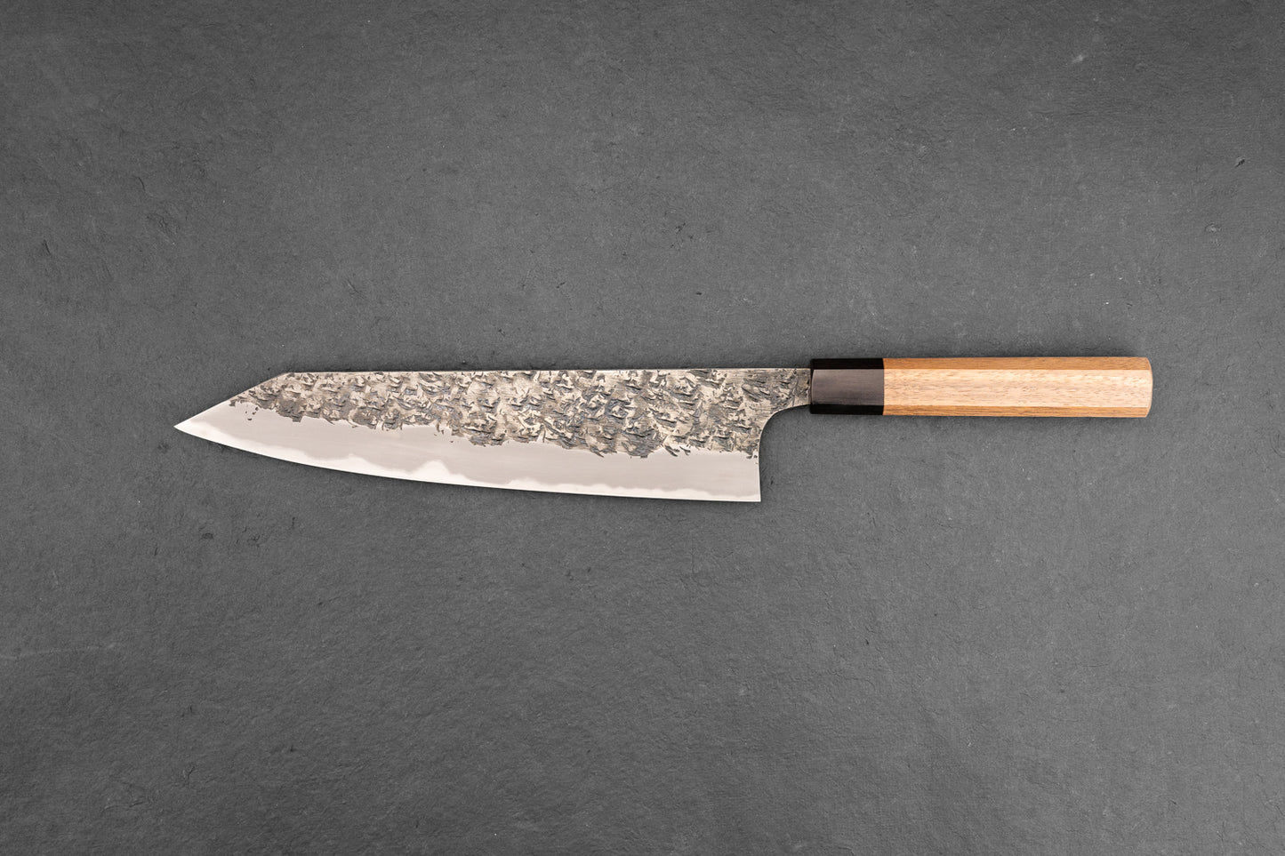 Kisuke Manaka Shirogami 2 Honwarikomi Kurouchi Tsuchime Kiritsuke Gyuto 240mm