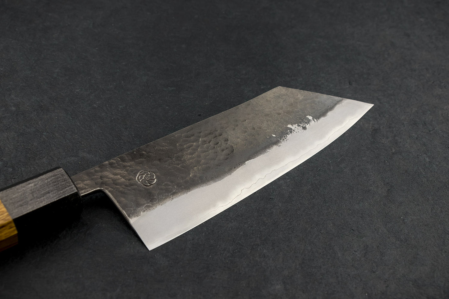 Miyazaki Kajiya Tsubaki Aogami Stainless Kurouchi Tsuchime Hakata 180mm