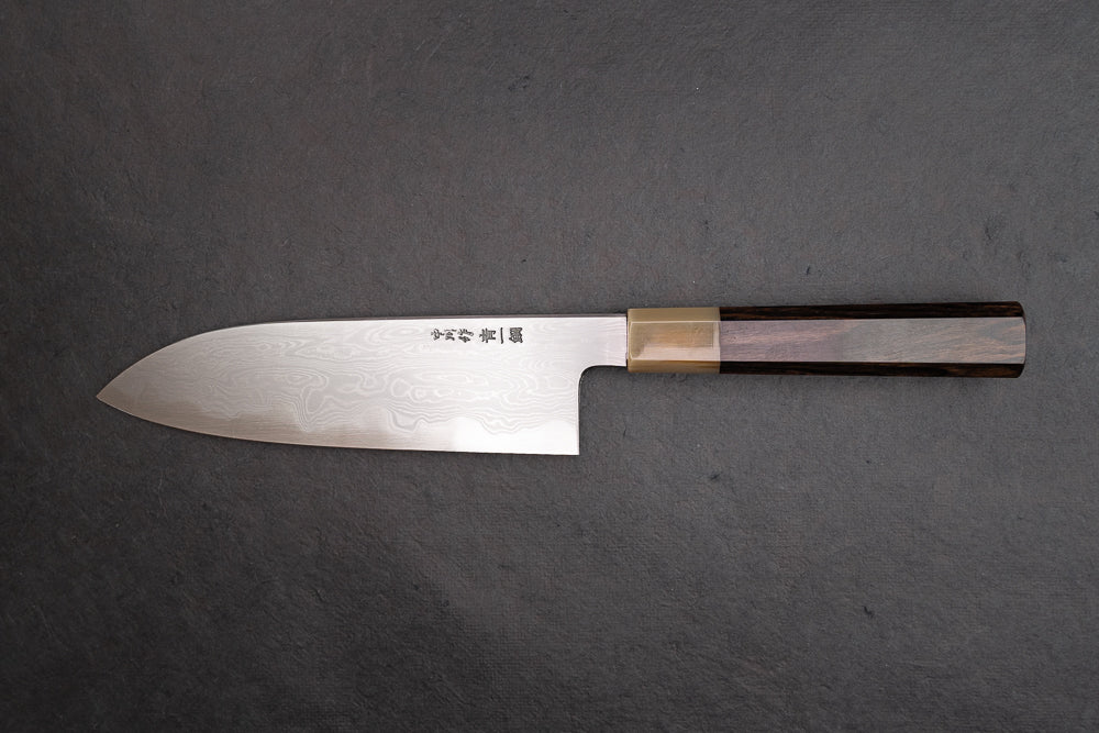 Satoshi Nakagawa x Naohito Myojin Aoichi Damascus Santoku 180mm