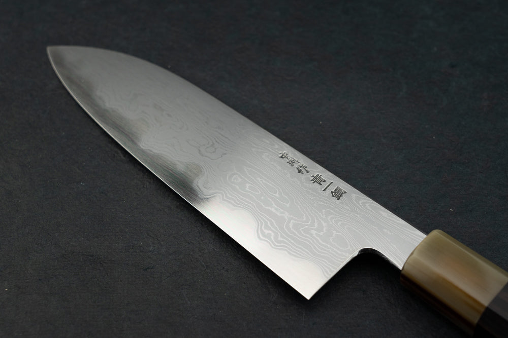 Satoshi Nakagawa x Naohito Myojin Aoichi Damascus Santoku 180mm