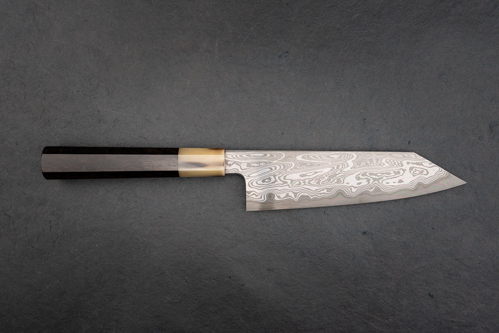 Satoshi Nakagawa x Naohito Myojin Aoichi Kuro Damascus Bunka 180mm