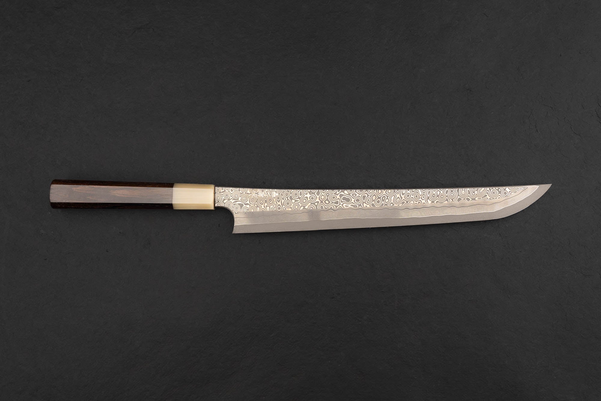 Nigara Ginsan Kurozome Damascus Sakimaru Yanagiba 270mm from Nigara Hamono
