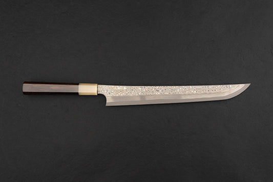 Nigara Ginsan Kurozome Damascus Sakimaru Yanagiba 270mm