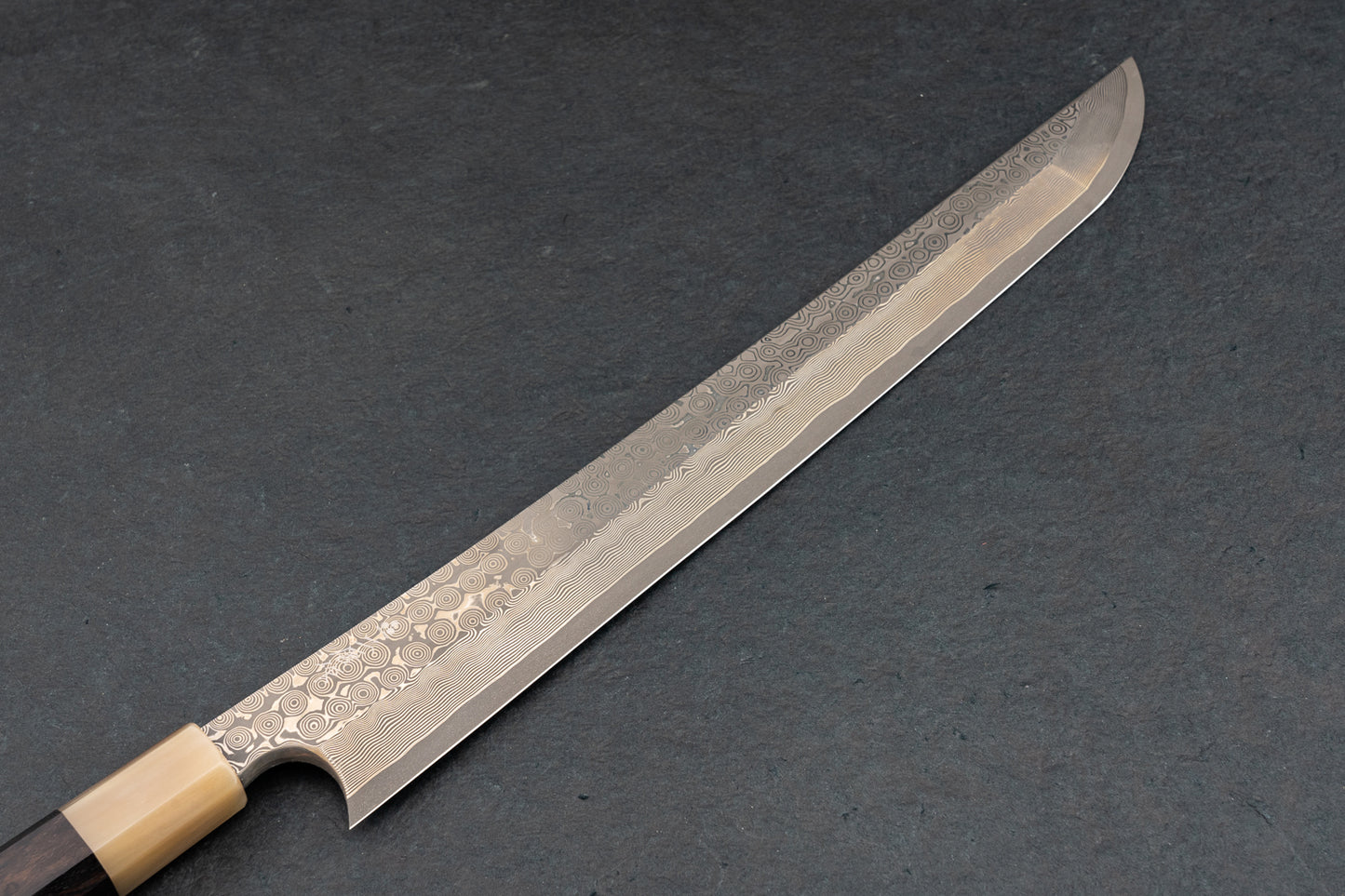 Nigara Ginsan Kurozome Damascus Sakimaru Yanagiba 330mm