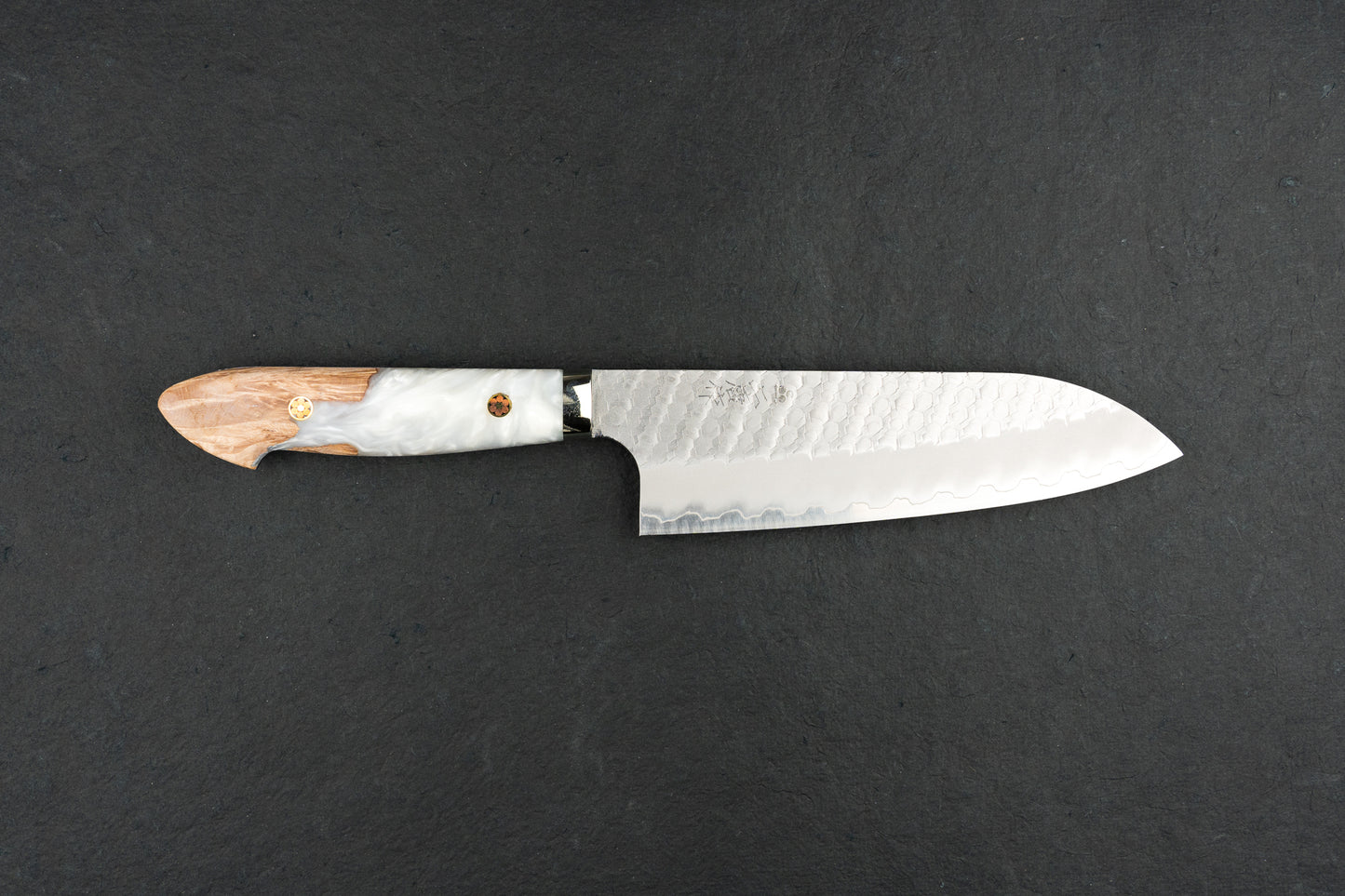 Nigara SG2 Migaki Tsuchime Western Santoku 180mm