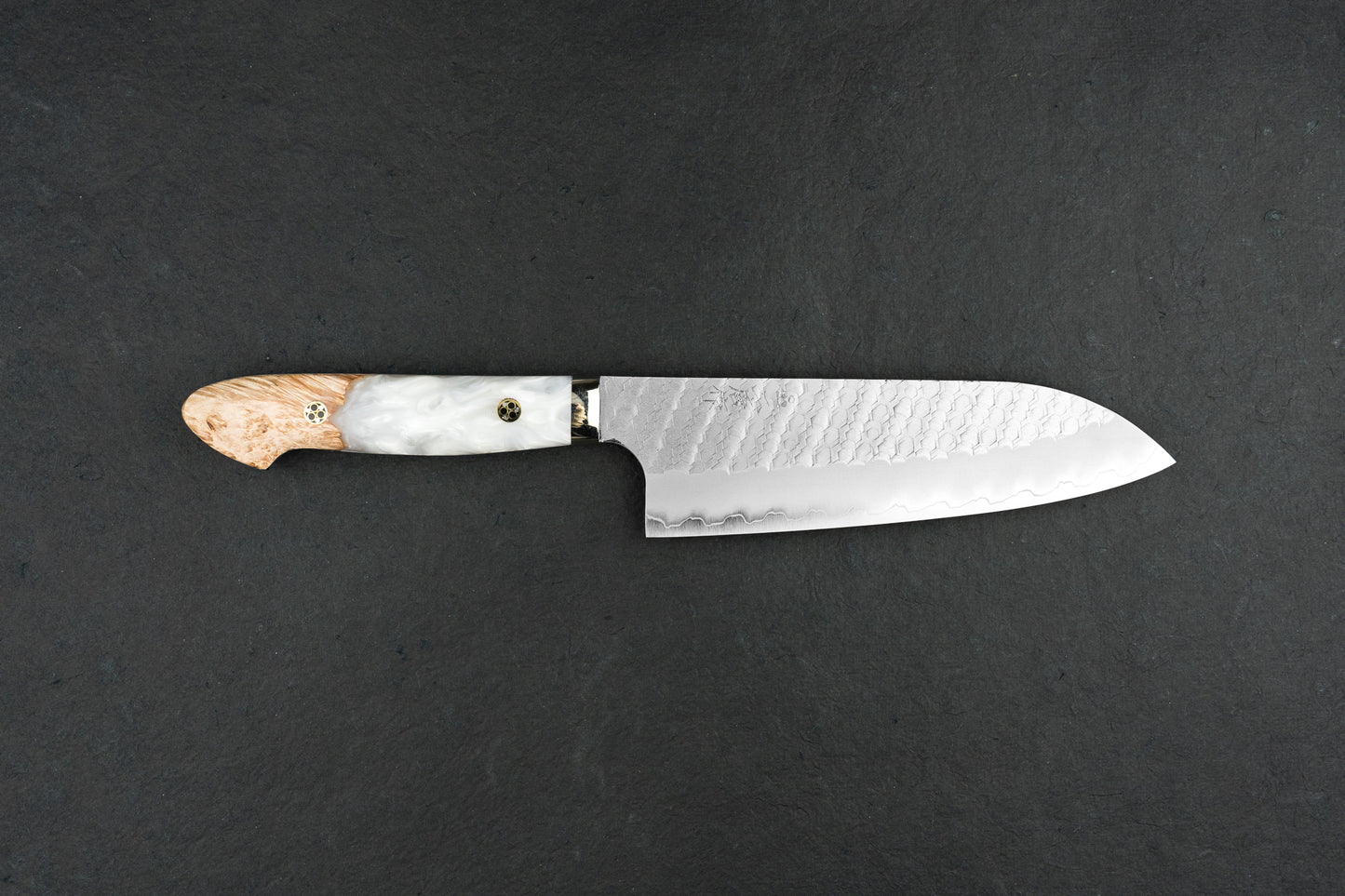 Nigara SG2 Migaki Tsuchime Western Santoku 180mm