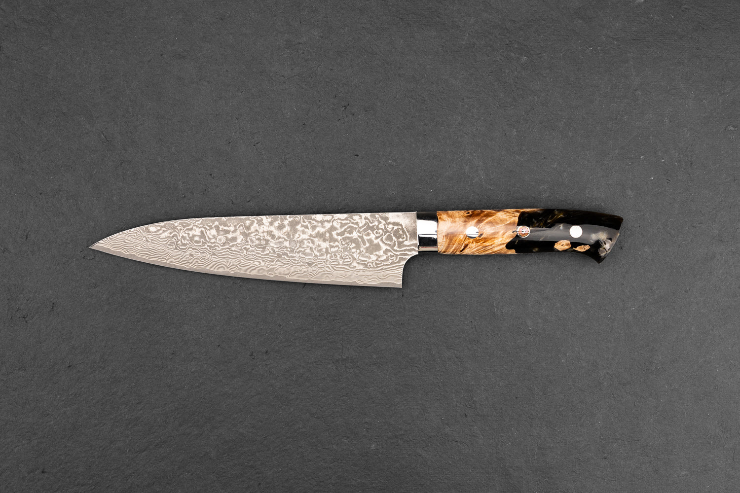 Takeshi Saji R2 Black Damascus Western Gyuto 180mm Knifewear