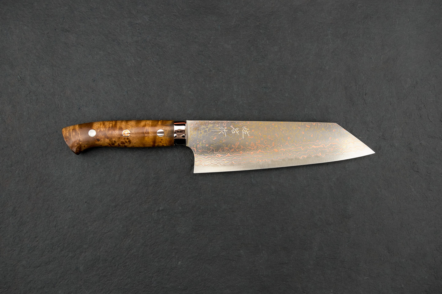 Takeshi Saji VG10 Rainbow Damascus Western Bunka 180mm