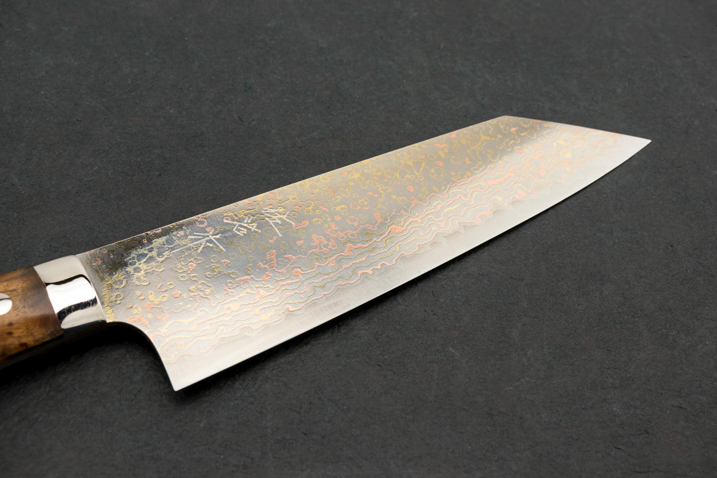 Takeshi Saji VG10 Rainbow Damascus Western Bunka 180mm