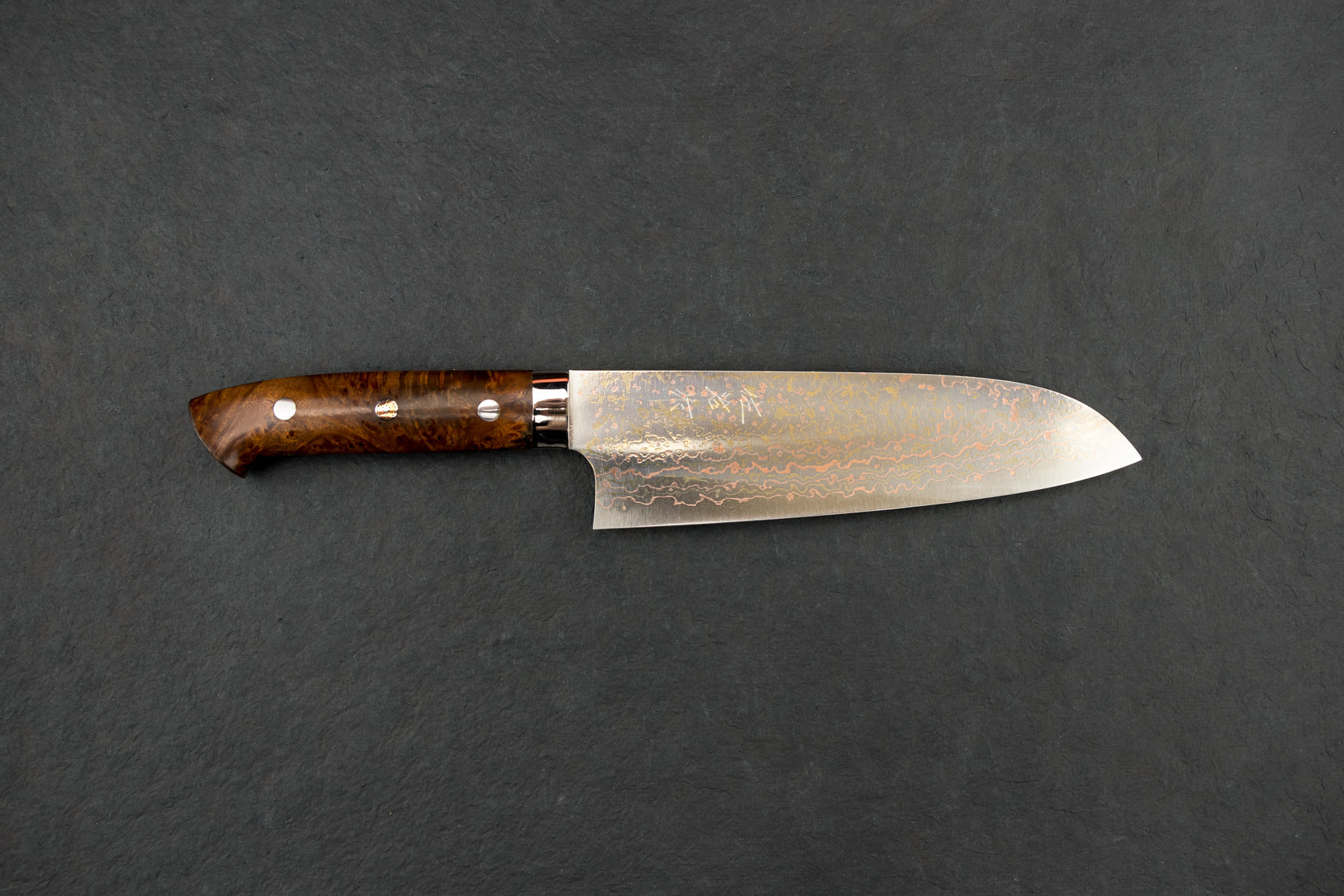 Takeshi Saji VG10W Rainbow Damascus Western Santoku 180mm from Takeshi Saji