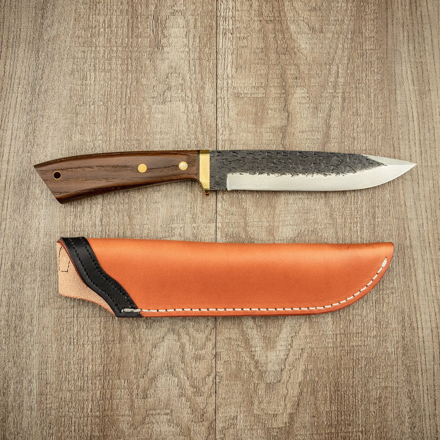 Seki Kanetsune "SEKI-CUT" Tanto-Hunter Damascus Outdoor Knife 155mm
