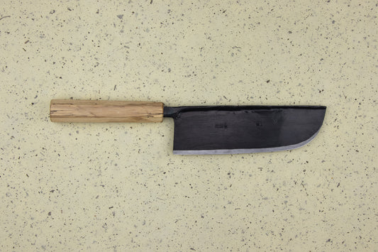 Suzuki Uchi Hamono Shirogami Kurouchi Single Bevel Nakiri 165mm