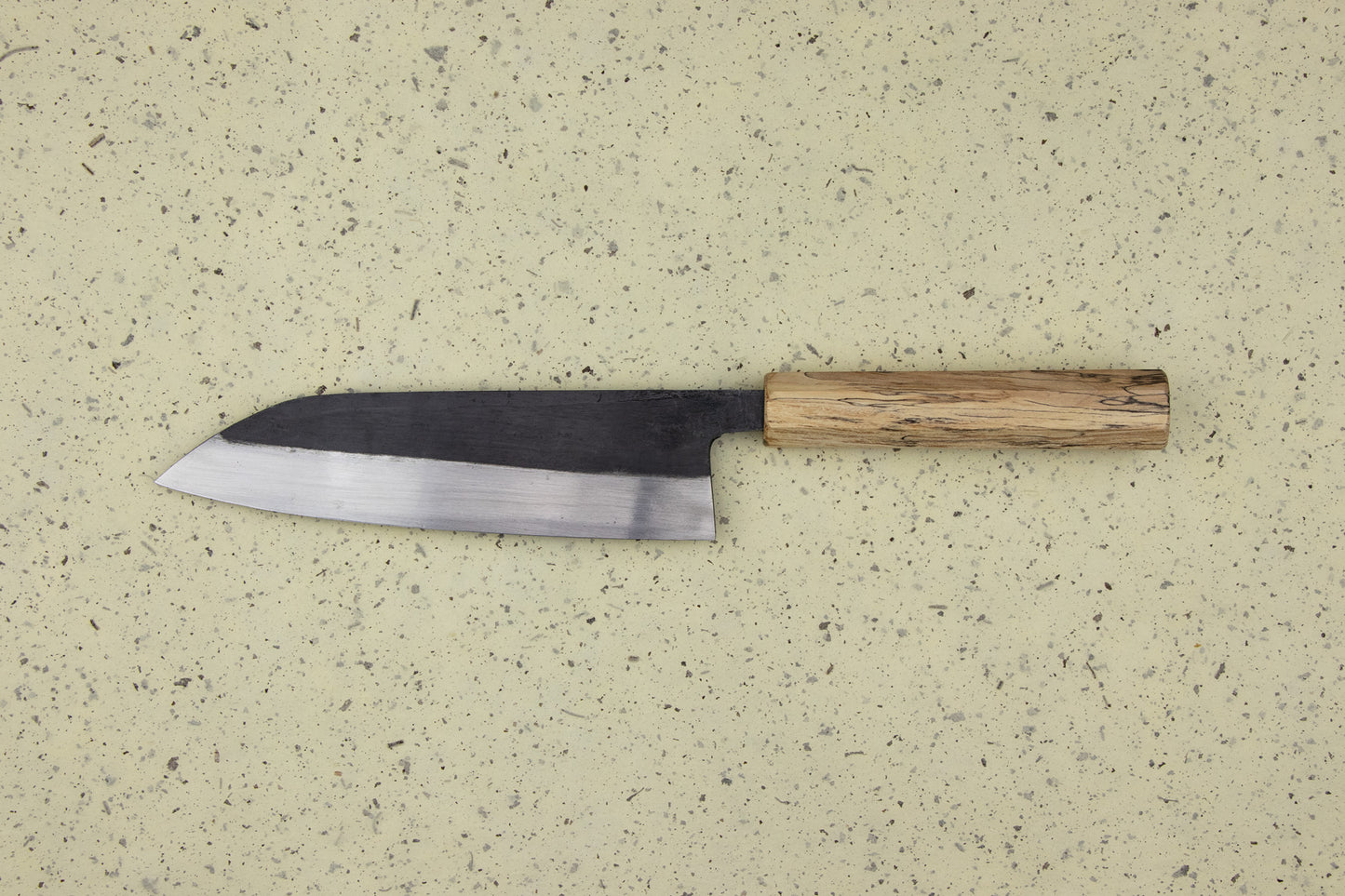 Suzuki Uchi Hamono Shirogami Kurouchi Single Bevel Santoku 165mm