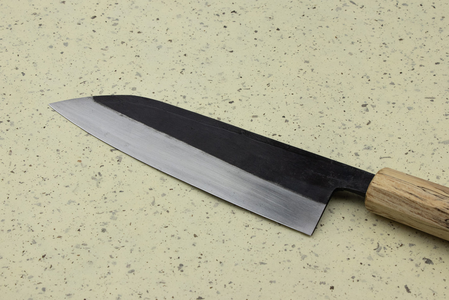 Suzuki Uchi Hamono Shirogami Kurouchi Single Bevel Santoku 165mm