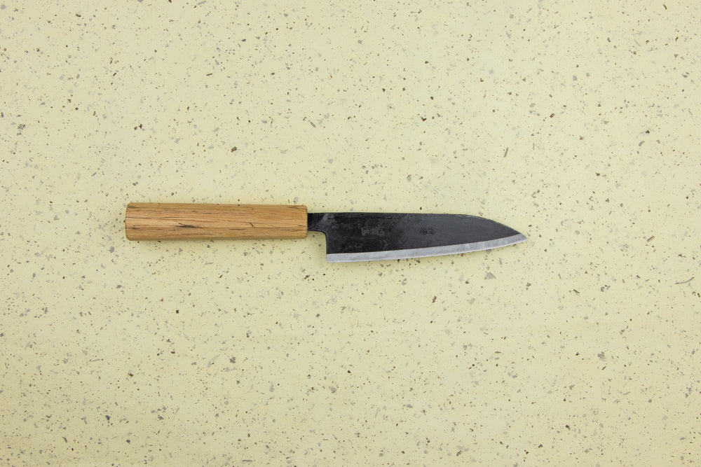 Suzuki Uchi Hamono Shirogami Kurouchi Single Bevel Ko-Santoku 135mm