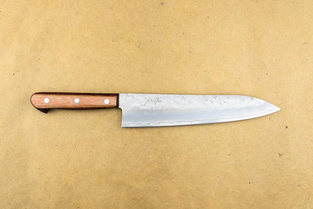 Tsunehisa Ginsan Kyu 玖 Nashiji Western Brown Pakka Gyuto 210mm