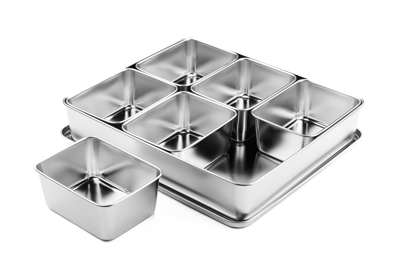JAPANESE STAINLESS STEEL 6 YAKUMI SMALL GASTRONORM PANS SET** – KATABA  Japanese Knife Specialists