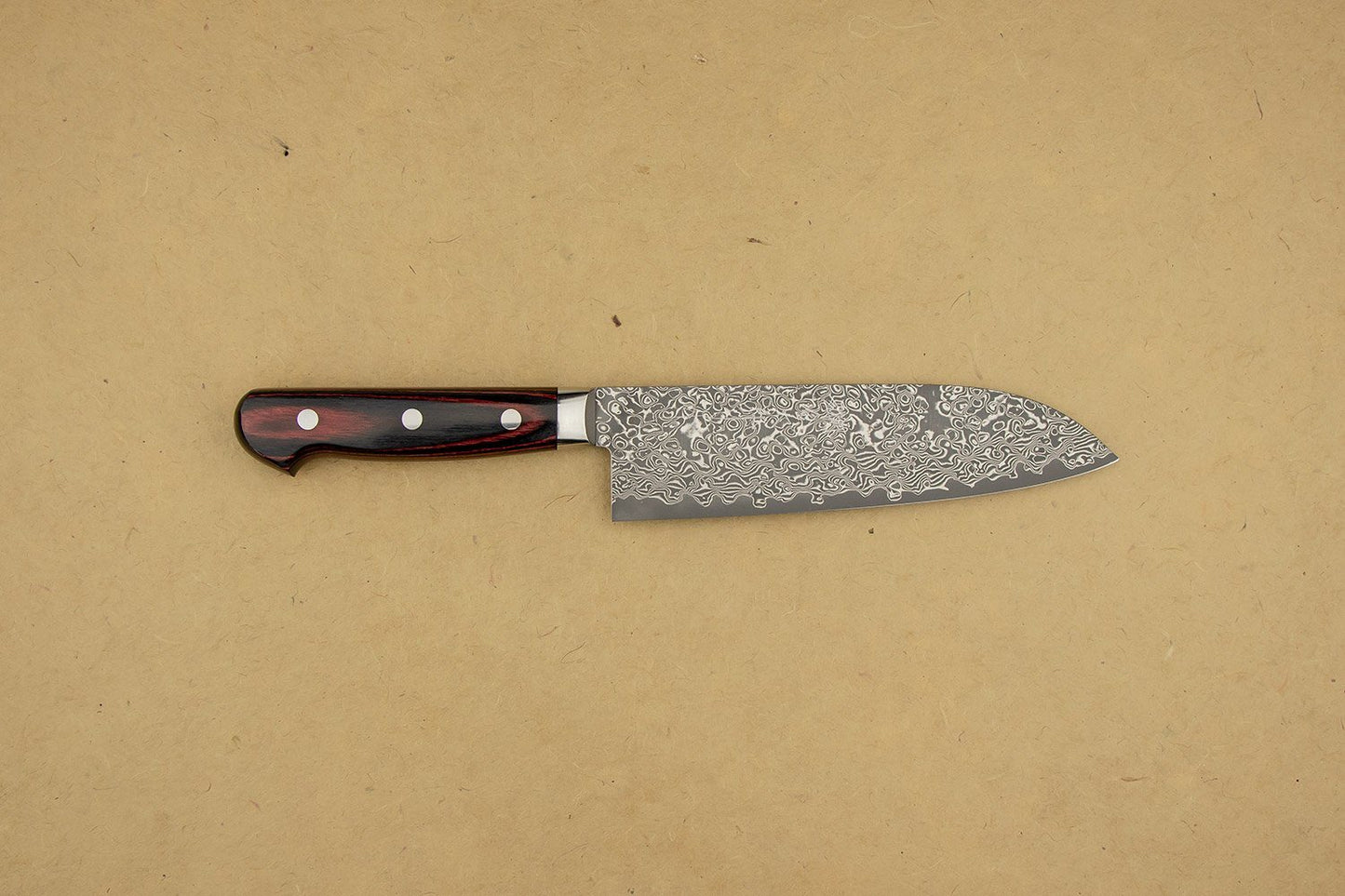 Yoshimi Kato VG10 Nickel Damascus Western Santoku 165mm